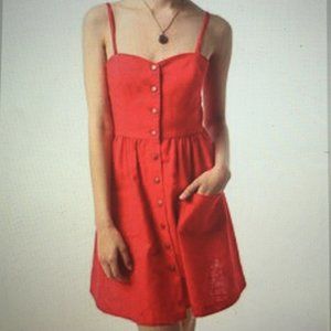 Urban Outfitters Cope Red Linen Sundress
